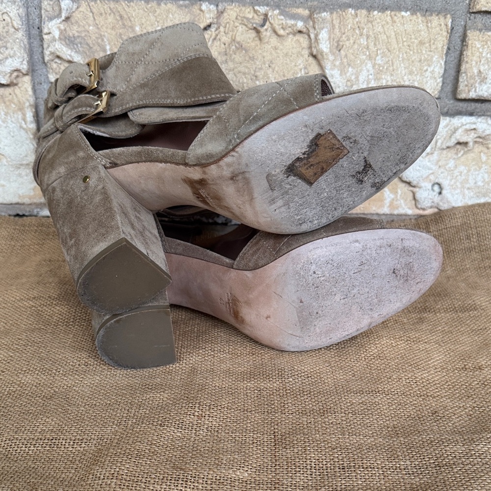 Laurence Dacade Suede Sandals Rush Cutout Heel Block Size 41 - Picture 9 of 12